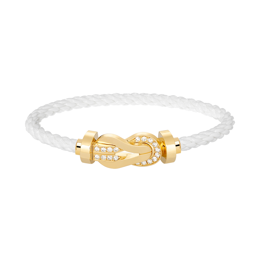 [Rose Tomorrow]CHANCE LARGE 8 FIGURE BUCKLE HALF DIAMOND BRACELET GOLD