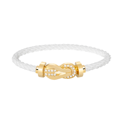 [Rose Tomorrow]CHANCE LARGE 8 FIGURE BUCKLE HALF DIAMOND BRACELET GOLD