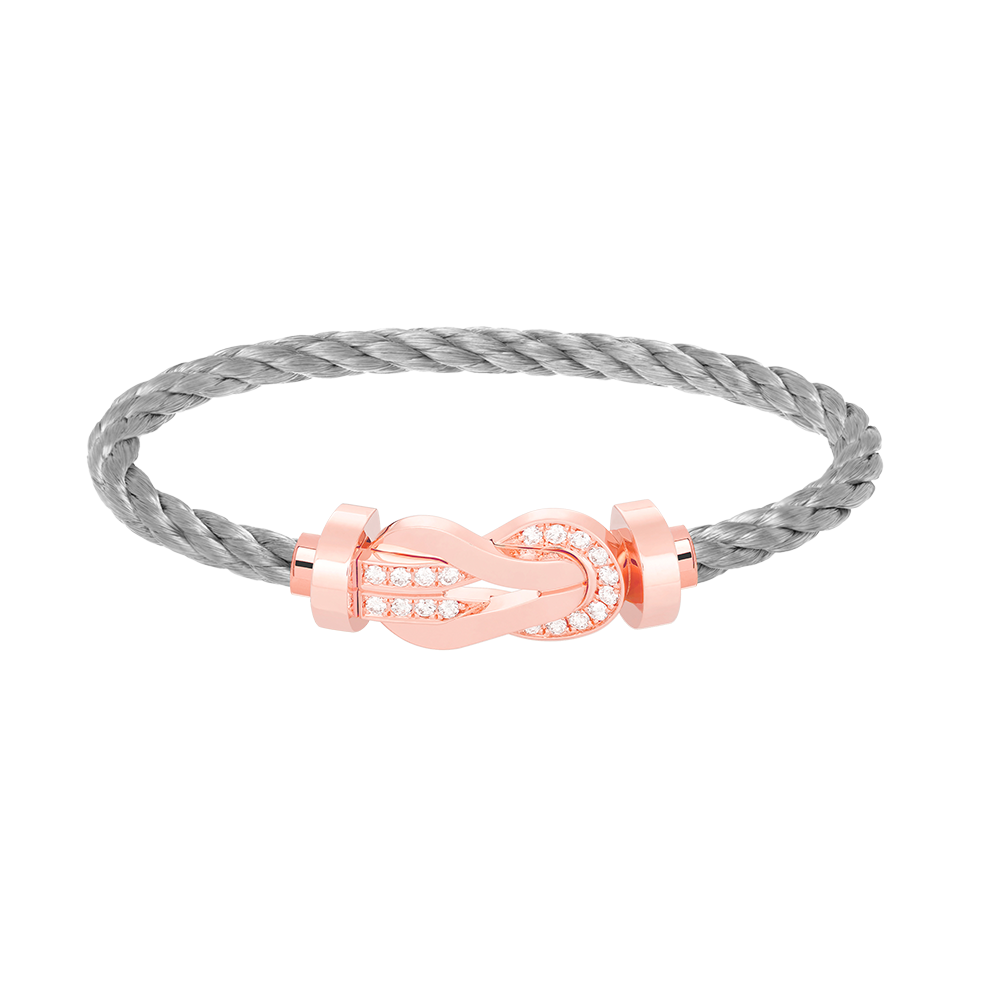 [Rose Tomorrow]CHANCE LARGE 8 FIGURE BUCKLE HALF DIAMOND BRACELET ROSE GOLD