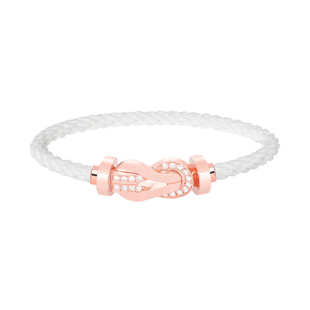 [Rose Tomorrow]CHANCE LARGE 8 FIGURE BUCKLE HALF DIAMOND BRACELET ROSE GOLD