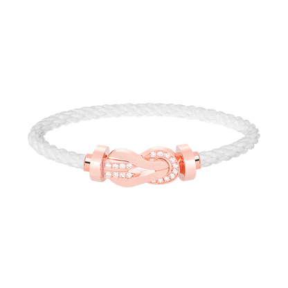 [Rose Tomorrow]CHANCE LARGE 8 FIGURE BUCKLE HALF DIAMOND BRACELET ROSE GOLD