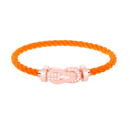 [Rose Tomorrow]CHANCE LARGE 8 FIGURE BUCKLE HALF DIAMOND BRACELET ROSE GOLD