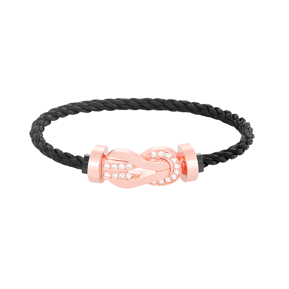 [Rose Tomorrow]CHANCE LARGE 8 FIGURE BUCKLE HALF DIAMOND BRACELET ROSE GOLD