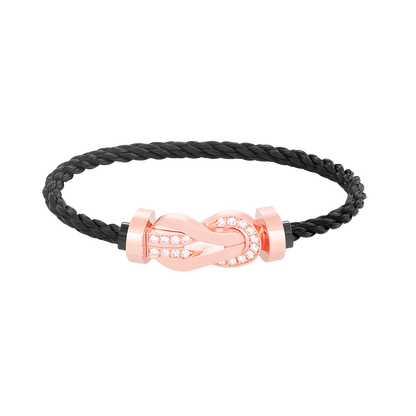 [Rose Tomorrow]CHANCE LARGE 8 FIGURE BUCKLE HALF DIAMOND BRACELET ROSE GOLD