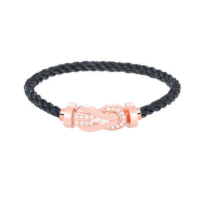 [Rose Tomorrow]CHANCE LARGE 8 FIGURE BUCKLE HALF DIAMOND BRACELET ROSE GOLD