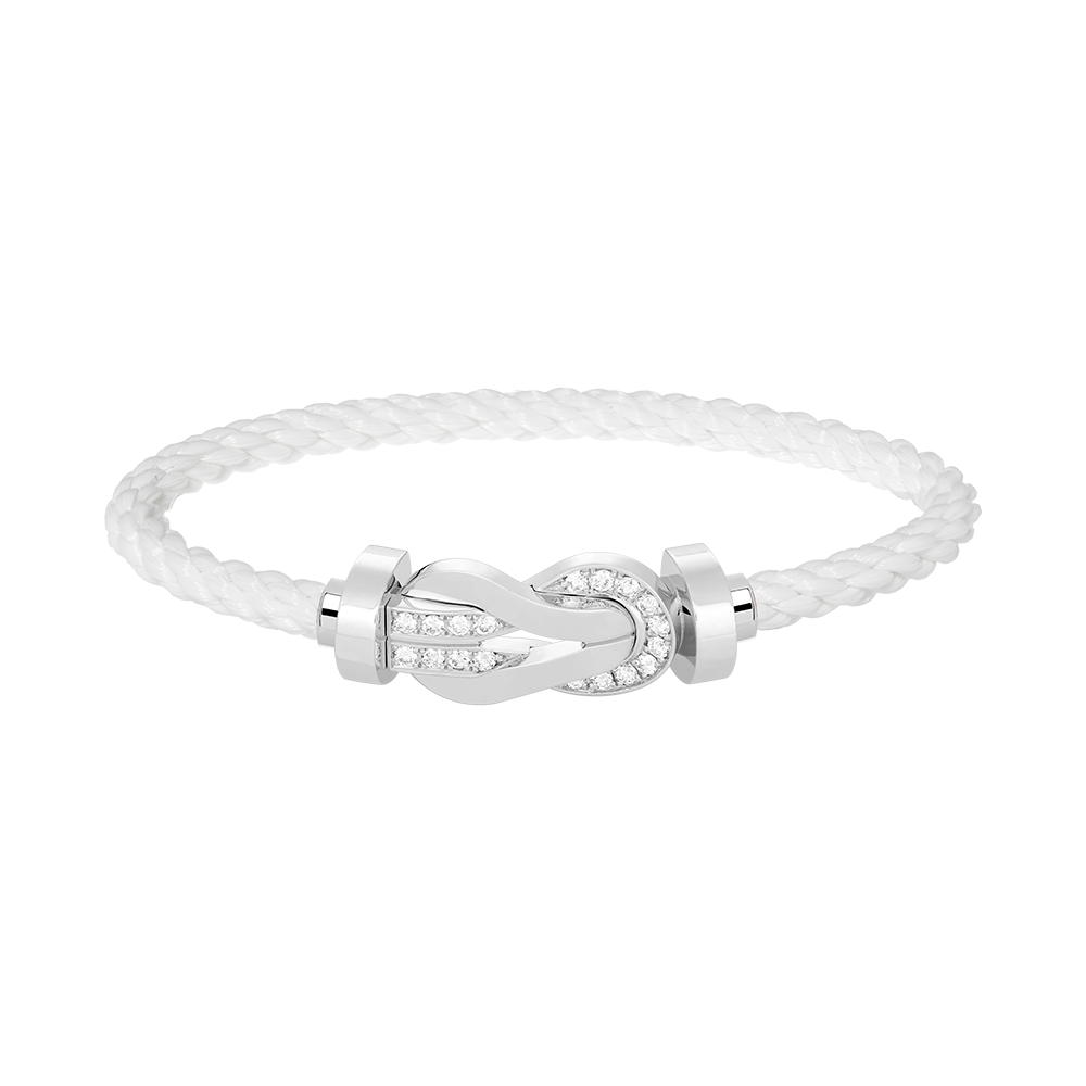 [Rose Tomorrow]CHANCE LARGE 8 FIGURE BUCKLE HALF DIAMOND BRACELET SILVER