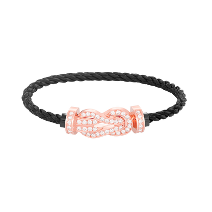 [Rose Tomorrow]CHANCE LARGE 8 FIGURE BUCKLE FULL DIAMOND BRACELET ROSE GOLD