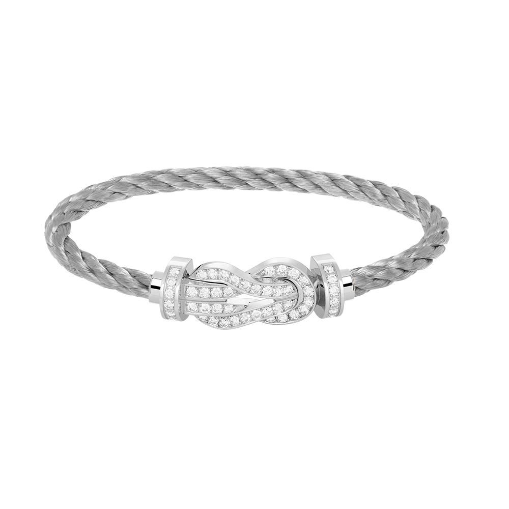 [Rose Tomorrow]CHANCE LARGE 8 FIGURE BUCKLE FULL DIAMOND BRACELET SILVER