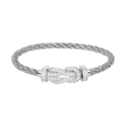 [Rose Tomorrow]CHANCE LARGE 8 FIGURE BUCKLE FULL DIAMOND BRACELET SILVER