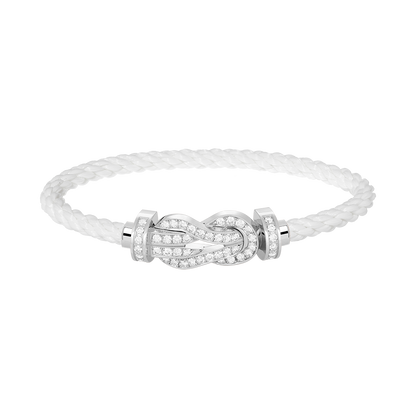 [Rose Tomorrow]CHANCE LARGE 8 FIGURE BUCKLE FULL DIAMOND BRACELET SILVER