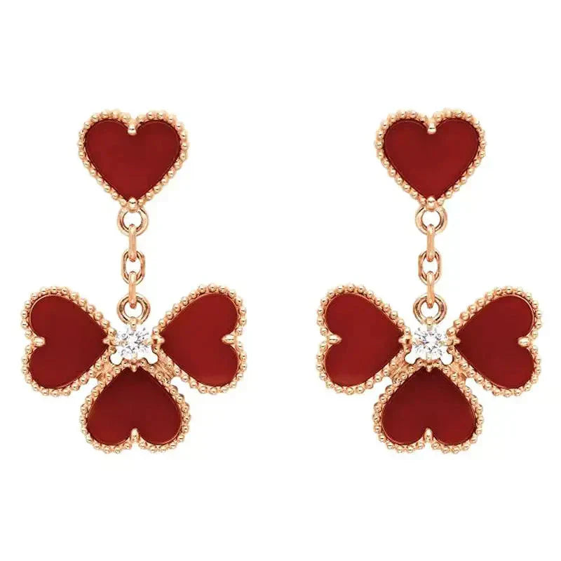 [Rose Tomorrow]SWEET CLOVER CARNELIAN EARRINGS