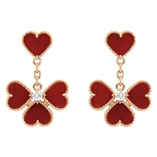 [Rose Tomorrow]SWEET CLOVER CARNELIAN EARRINGS