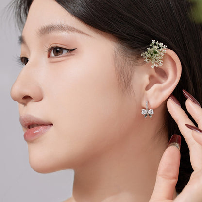 [Rose Tomorrow]Exquisite Earrings With Heart-Shaped Bow Design