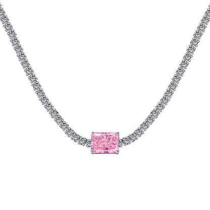 [Rose Tomorrow]2.0 carat Ornate Emerald Cut Necklace