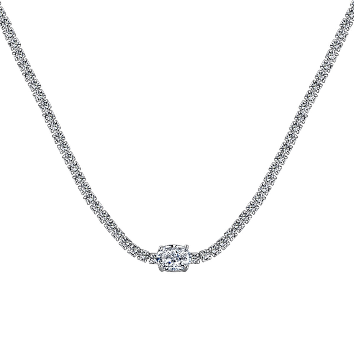 [Rose Tomorrow]1.0 Carat Shining Oval Cut Necklace