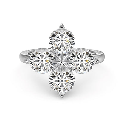 [Rose Tomorrow]Four-Leaf Clover Eight-Pointed Star Ring