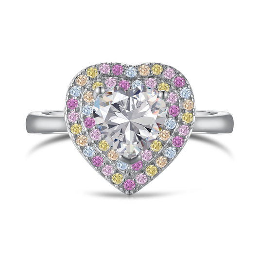 [Rose Tomorrow]Delicate Ebullient Heart Shape Wedding Ring