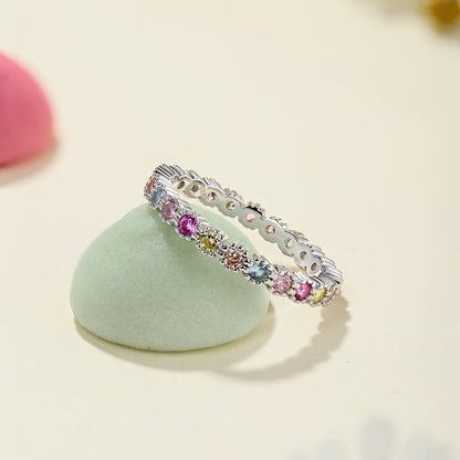 [Rose Tomorrow]Exquisite Colorful Round Cut Party Ring