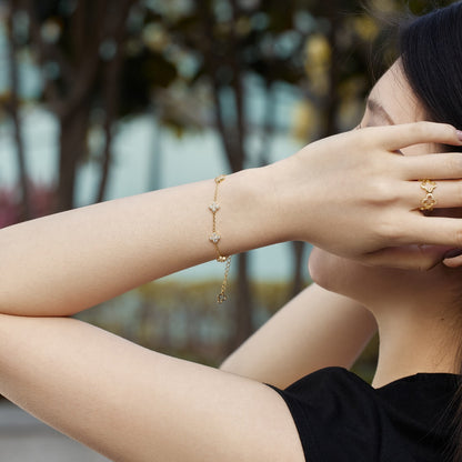 [Rose Tomorrow]Four-Leaf Clover Hollow Butterfly Bracelet