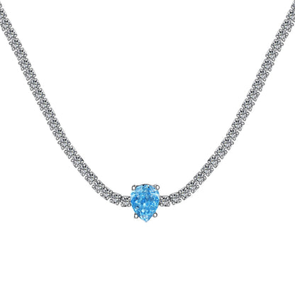 [Rose Tomorrow]1.0 carat Unique Pear Cut Tennis Necklace