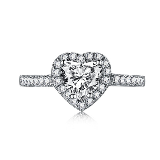 [Rose Tomorrow]Eternity Splashy Romantic Heart Shape Lover Ring