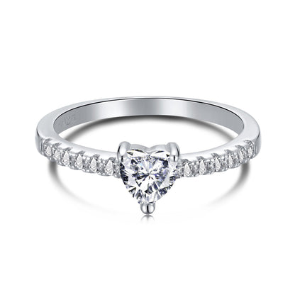 [Rose Tomorrow]0.5 Carat CaratEternity Charming Heart Shape Lover Ring