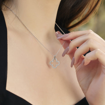 [Rose Tomorrow]Four-Leaf Clover Hollow Design Exquisite Necklace