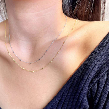 [Rose Tomorrow]Small Bead Clavicle Chain Simple Necklace