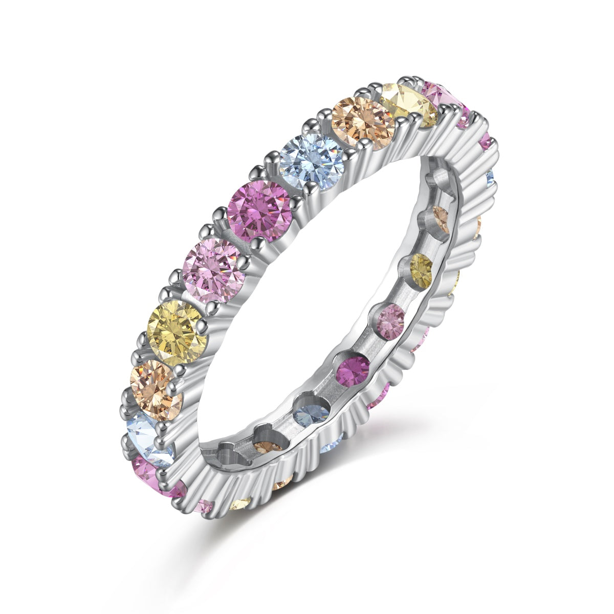 [Rose Tomorrow]Dazzling Lustrous Round Cut Tennis Ring