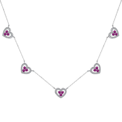 [Rose Tomorrow]Sparkling Five Heart Necklace