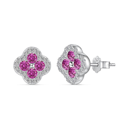 [Rose Tomorrow]Four-Leaf Clover Flower Shaped Earrings