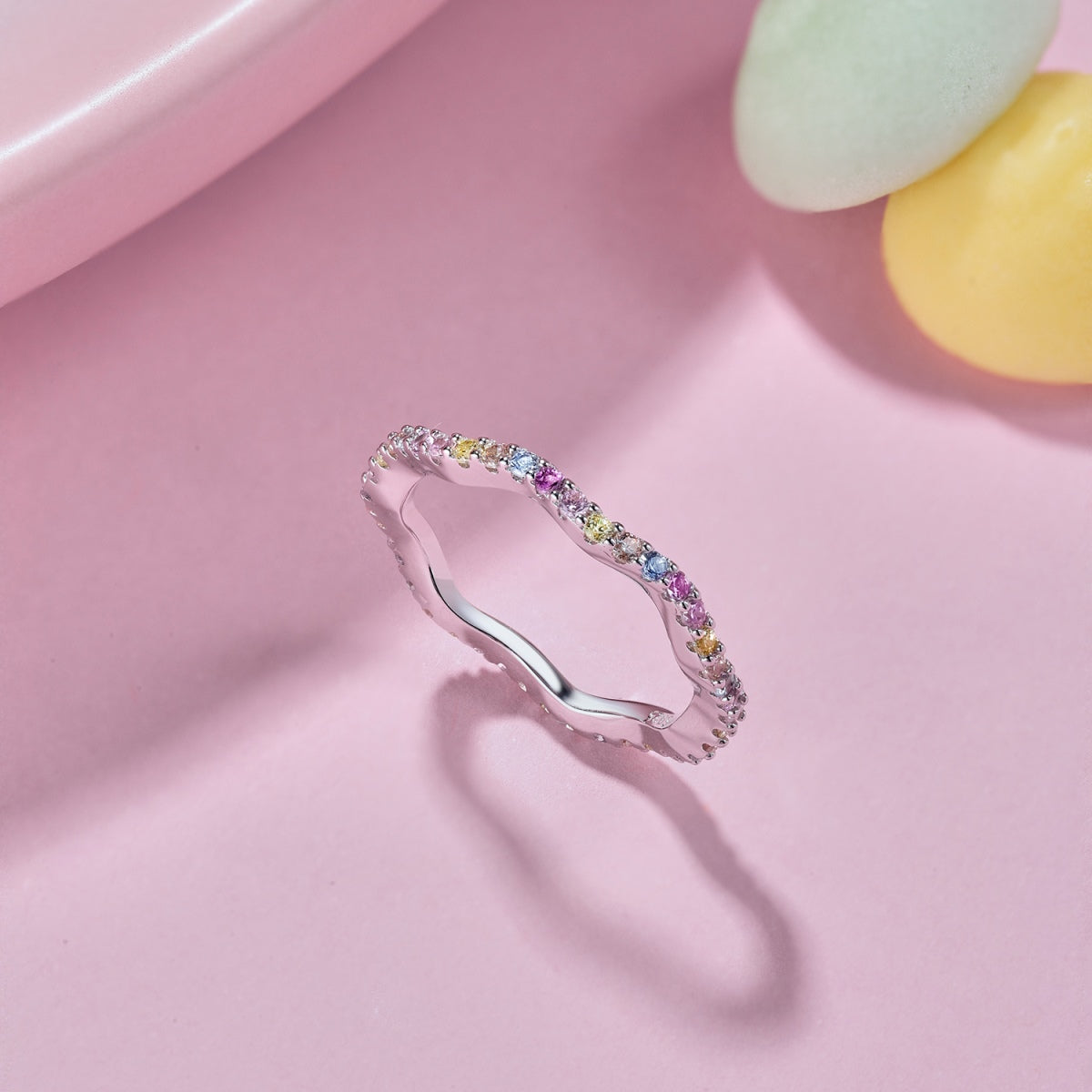 [Rose Tomorrow]Dainty Colorful Round Cut Party Ring