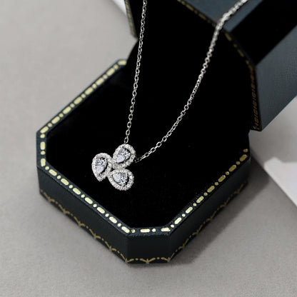 [Rose Tomorrow]Elegant Flower Shape Pear Cut Necklace