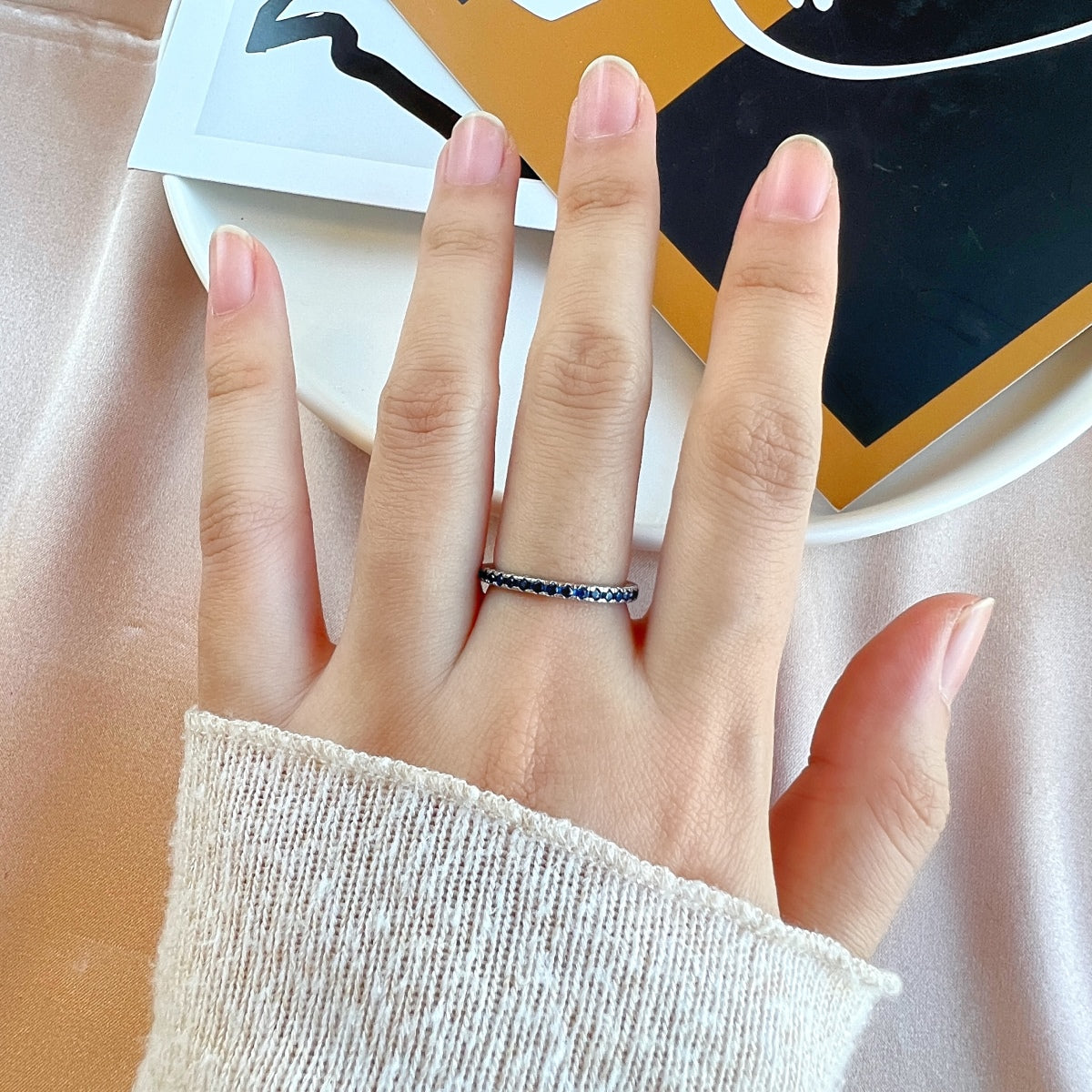 [Rose Tomorrow]Delicate Sparkling Round Cut Daily Ring