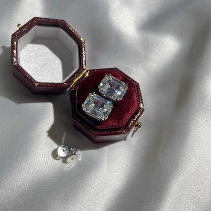 [Rose Tomorrow]Dazzling Square Shape Earrings