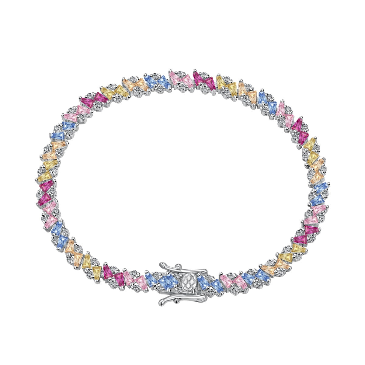 [Rose Tomorrow]Ornate Sparkling Multi Cut Party Bracelet