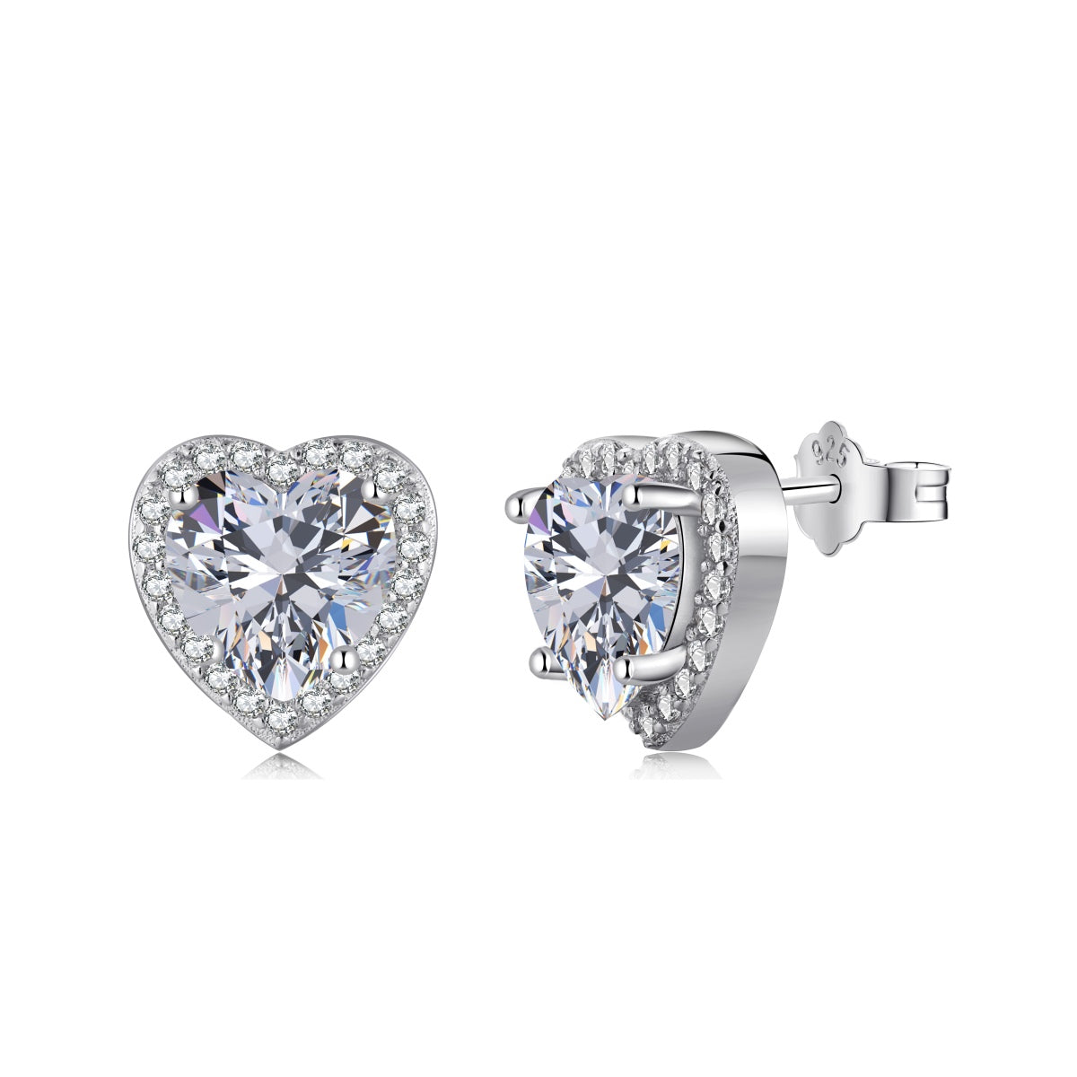 [Rose Tomorrow]Sparkling Heart Shape Lover Earrings