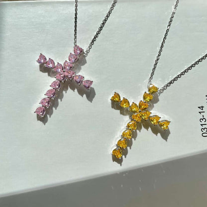 [Rose Tomorrow]Radiant Cross Shape Necklace