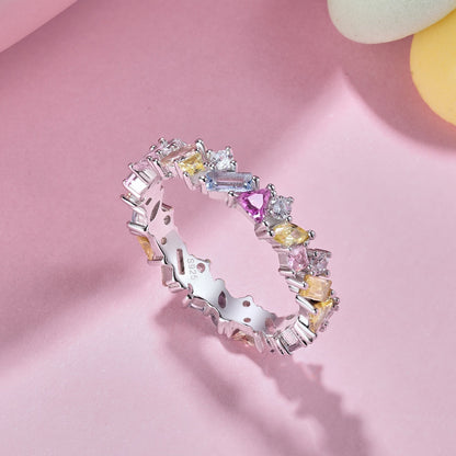 [Rose Tomorrow]Dazzling Polychromatic Multi cut Daily Ring