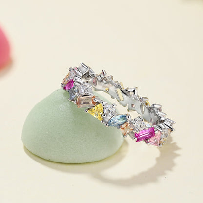 [Rose Tomorrow]Dazzling Polychromatic Multi cut Daily Ring