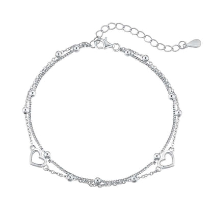 [Rose Tomorrow]Dainty Double Layer Love Heart Bracelet