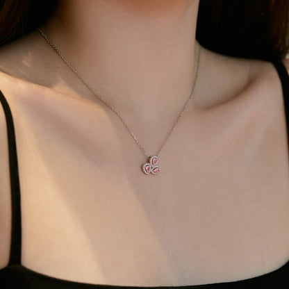 [Rose Tomorrow]Elegant Flower Shape Pear Cut Necklace