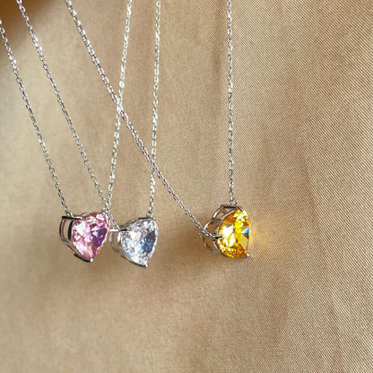 [Rose Tomorrow]6.0 carat Radiant Heart Shape Necklace