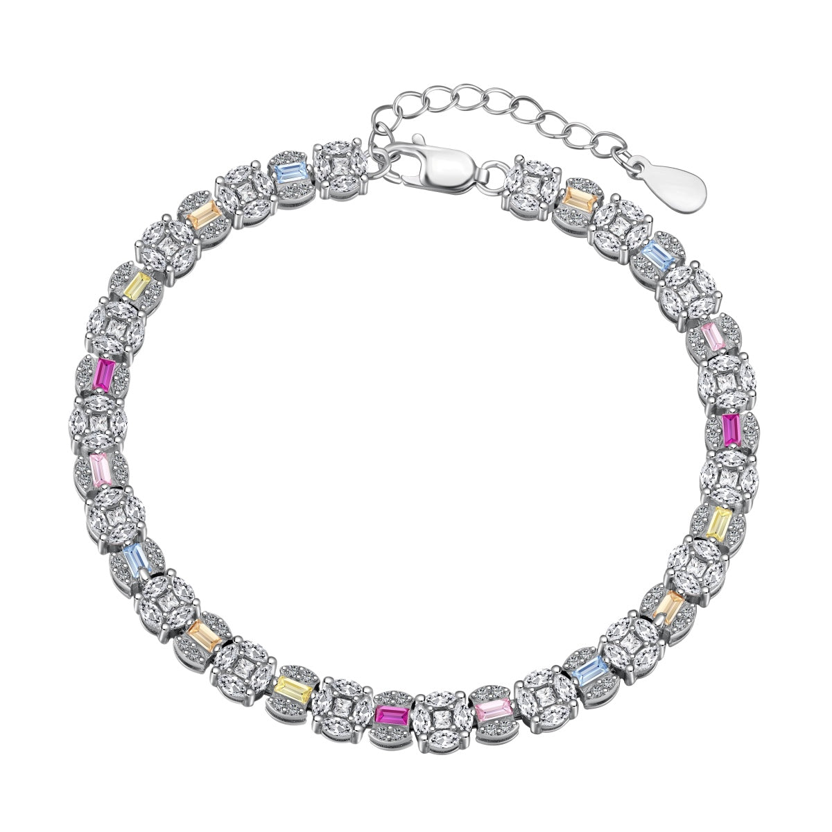 [Rose Tomorrow]Dazzling Radiant Multi Cut Daily Bracelet