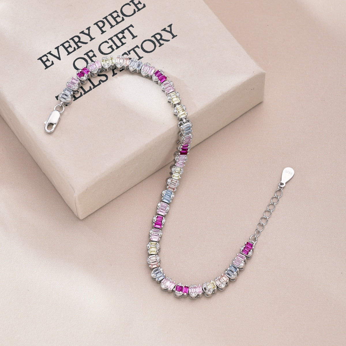 [Rose Tomorrow]Delicate Colorful Emerald Cut Party Bracelet