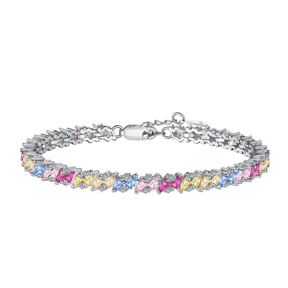 [Rose Tomorrow]Ornate Sparkling Multi Cut Party Bracelet