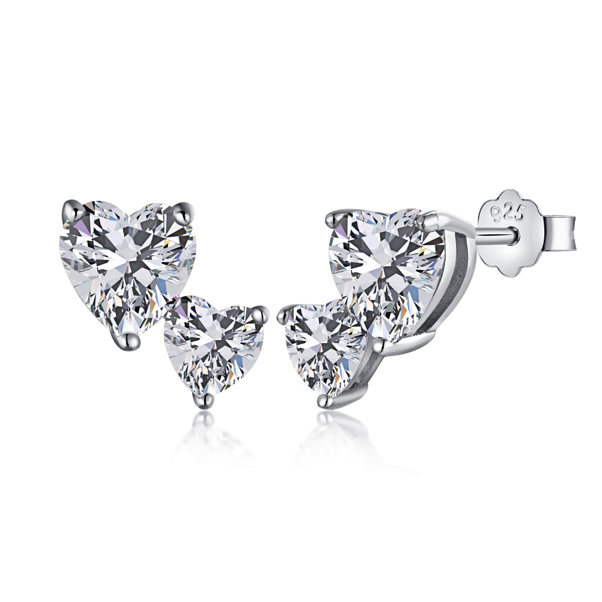 [Rose Tomorrow]Double Heart-Shape Classic Princess Style Earrings