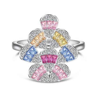 [Rose Tomorrow]Sparkling Colorful Water Drop Shape Daily Ring