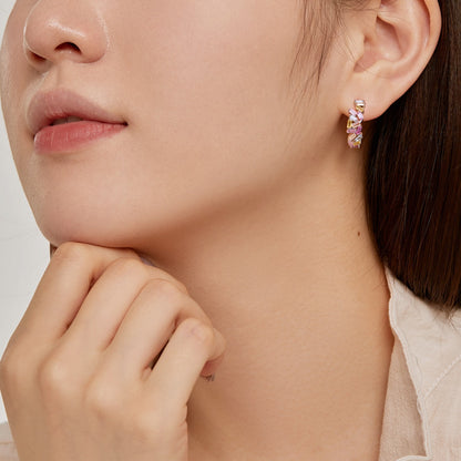 [Rose Tomorrow]Dazzling Colorful Emerald Cut Daily Earrings