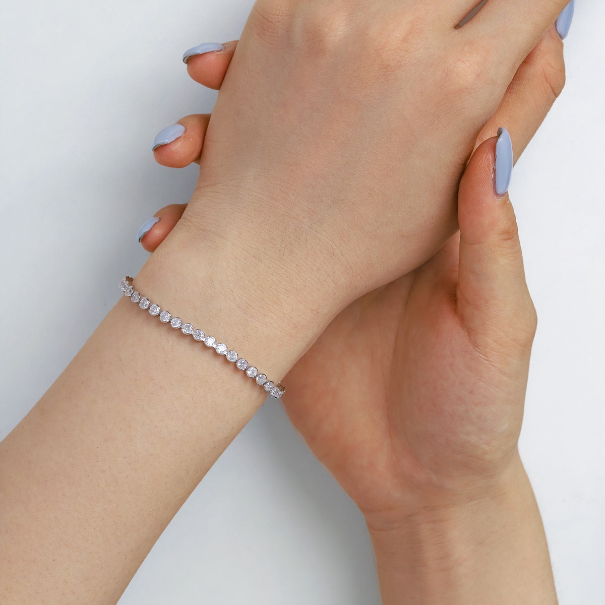 [Rose Tomorrow]Ornate  Sparkling Round Cut Daily Bracelet